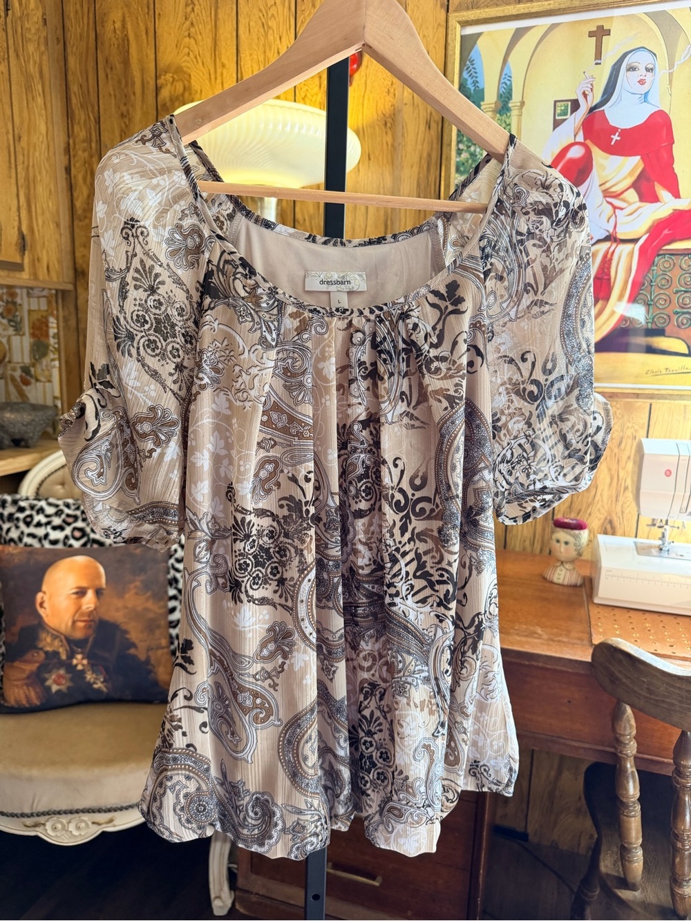 Dress Barn Paisley Peasant Blouse NWT